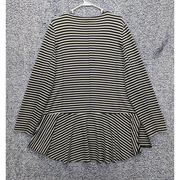 Soft Surroundings Calista Zip Up Cardigan Jacket Size 1X Zip Up Stripe Knit Gray - Picture 3 of 13